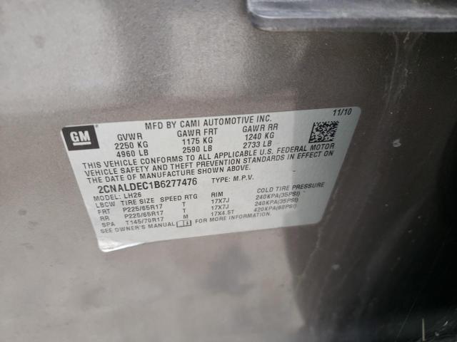 Photo 10 from auction – 2011 CHEVROLET EQUINOX LT with VIN 2CNALDEC1B6277476