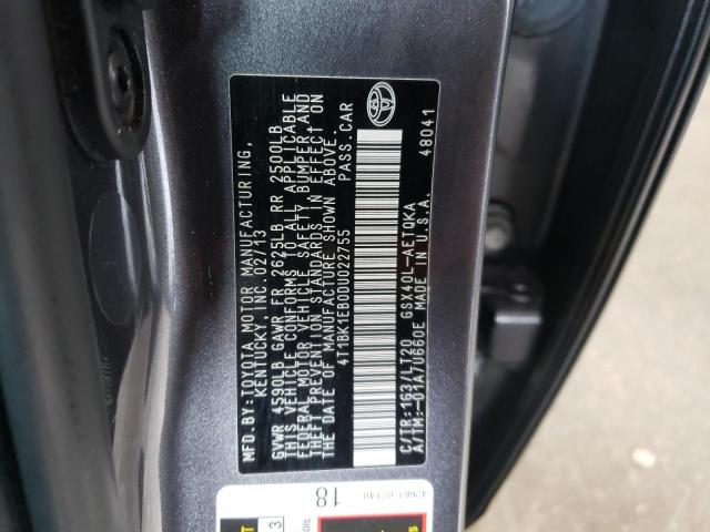 Photo 10 from auction – 2013 TOYOTA AVALON BAS with VIN 4T1BK1EB0DU022755