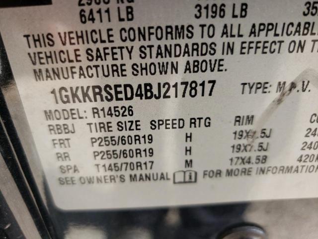 Photo 10 from auction – 2011 GMC ACADIA SLT with VIN 1GKKRSED4BJ217817
