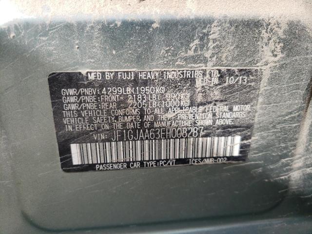 Photo 10 from auction – 2014 SUBARU IMPREZA with VIN JF1GJAA63EH008287