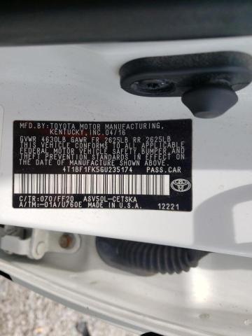 Photo 10 from auction – 2016 TOYOTA CAMRY LE with VIN 4T1BF1FK5GU235174