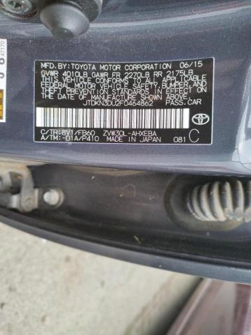 Photo 10 from auction – 2015 TOYOTA PRIUS with VIN JTDKN3DU2F0464862