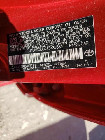 Photo 10 from auction – 2008 TOYOTA PRIUS with VIN JTDKB20U283439339