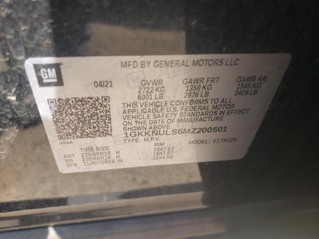 Photo 10 from auction – 2021 GMC ACADIA SLT with VIN 1GKKNULS6MZ200501