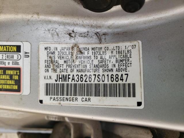 Photo 10 from auction – 2007 HONDA CIVIC HYBR with VIN JHMFA36267S016847