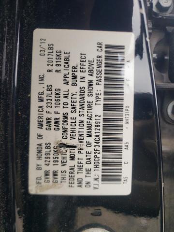 Photo 10 from auction – 2012 HONDA ACCORD LX with VIN 1HGCP2F34CA128912