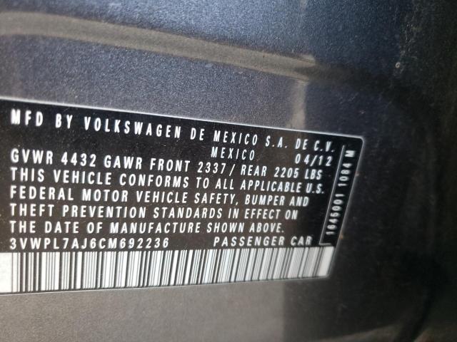 Photo 10 from auction – 2012 VOLKSWAGEN JETTA TDI with VIN 3VWPL7AJ6CM692236