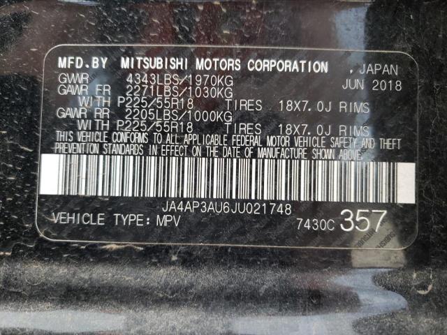 Photo 10 from auction – 2018 MITSUBISHI OUTLANDER with VIN JA4AP3AU6JU021748