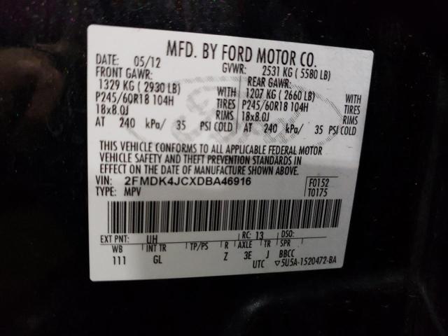 Photo 10 from auction – 2013 FORD EDGE SEL with VIN 2FMDK4JCXDBA46916