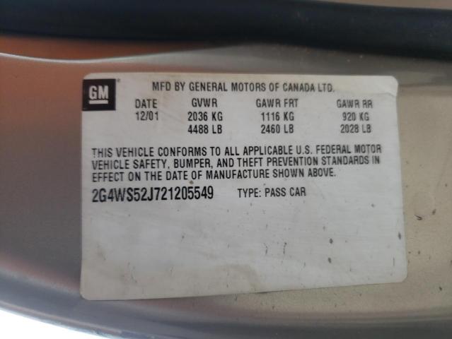 Photo 10 from auction – 2002 BUICK CENTURY CU with VIN 2G4WS52J721205549