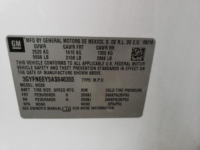 Photo 10 from auction – 2010 CADILLAC SRX PERFOR with VIN 3GYFNEEY5AS646355