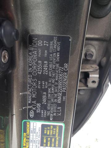 Photo 10 from auction – 2009 KIA OPTIMA LX with VIN KNAGE228995306772