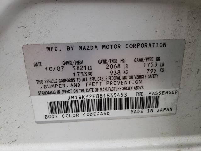 Photo 10 from auction – 2008 MAZDA 3 I with VIN JM1BK32F881835453