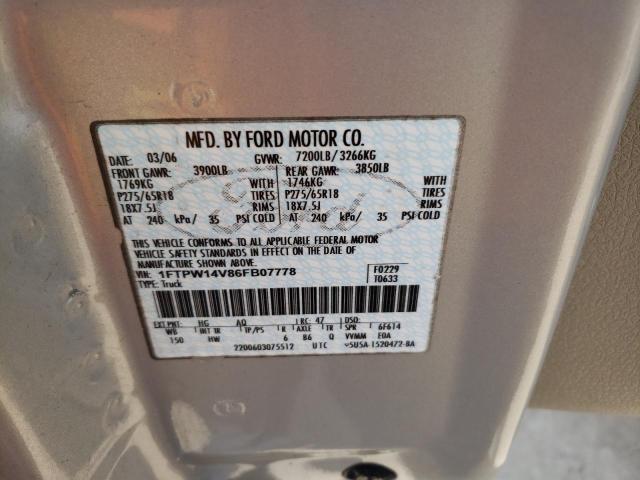 Photo 10 from auction – 2006 FORD F150 SUPER with VIN 1FTPW14V86FB07778