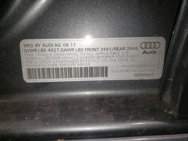 Photo 10 from auction – 2012 AUDI A4 with VIN WAUKFBFL9CN008364
