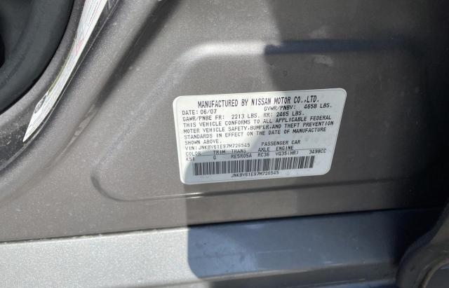 Photo 10 from auction – 2007 INFINITI G35 with VIN JNKBV61E97M726545