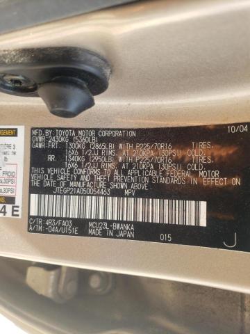 Photo 10 from auction – 2005 TOYOTA HIGHLANDER with VIN JTEGP21A050054463