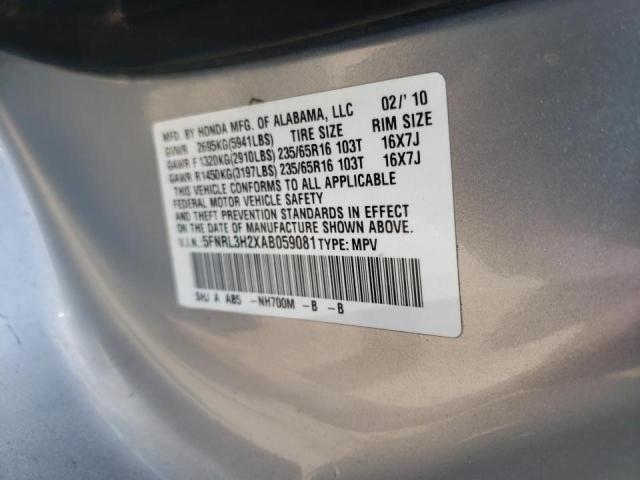 Photo 10 from auction – 2010 HONDA ODYSSEY LX with VIN 5FNRL3H2XAB059081