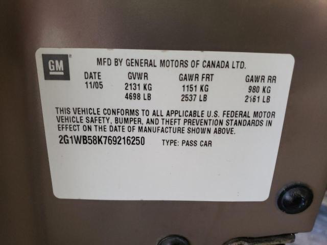 Photo 10 from auction – 2006 CHEVROLET IMPALA LS with VIN 2G1WB58K769216250
