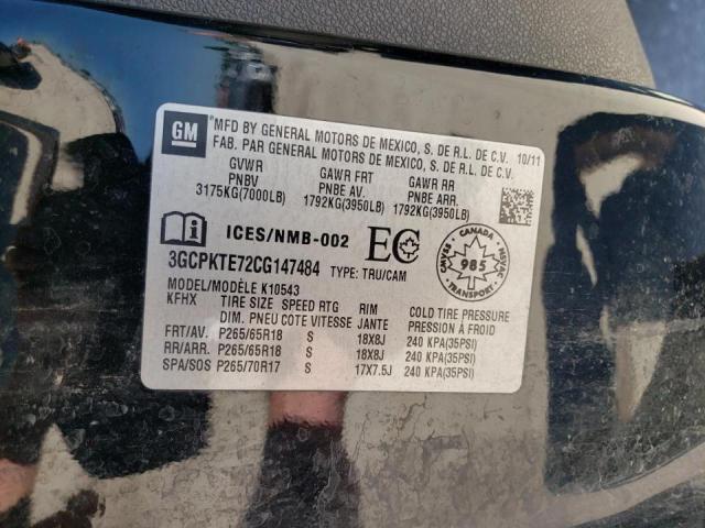 Photo 10 from auction – 2012 CHEVROLET SILVERADO with VIN 3GCPKTE72CG147484