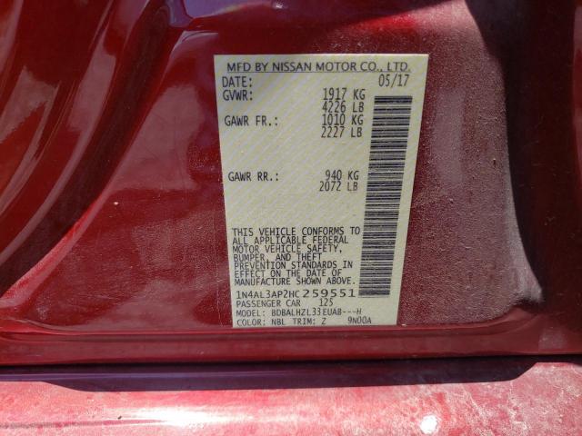 Photo 10 from auction – 2017 NISSAN ALTIMA 2.5 with VIN 1N4AL3AP2HC259551