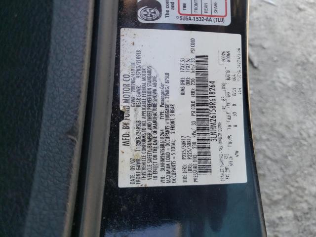 Photo 10 from auction – 2008 LINCOLN MKZ with VIN 3LNHM26T58R618264
