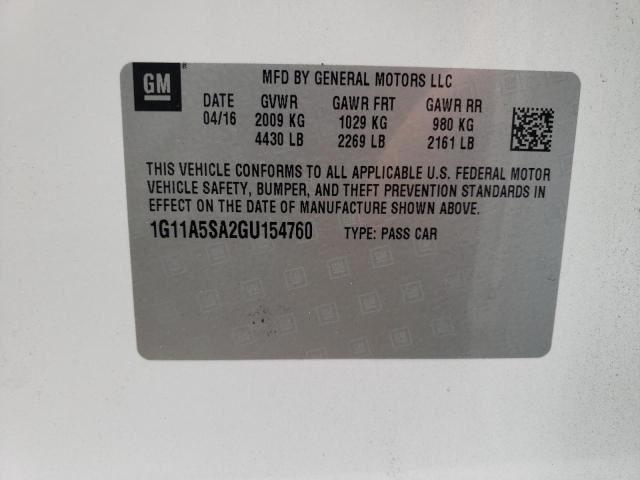 Photo 10 from auction – 2016 CHEVROLET MALIBU LIM with VIN 1G11A5SA2GU154760