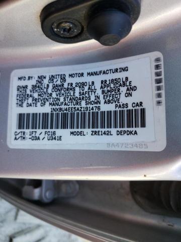 Photo 10 from auction – 2010 TOYOTA COROLLA BA with VIN 1NXBU4EE5AZ191476