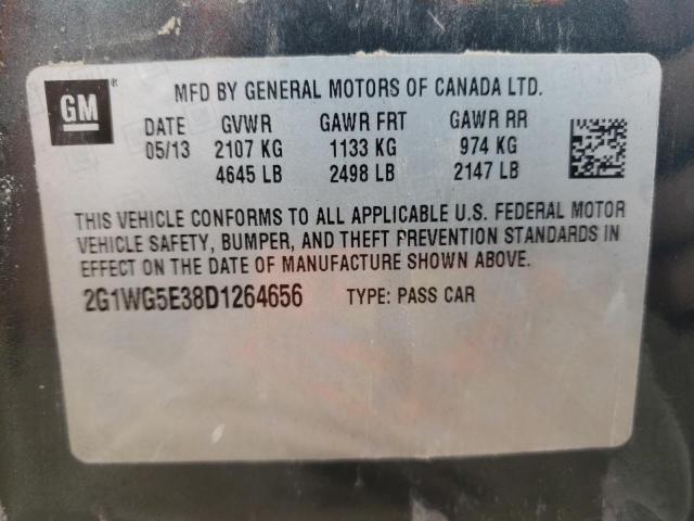 Photo 10 from auction – 2013 CHEVROLET IMPALA LT with VIN 2G1WG5E38D1264656