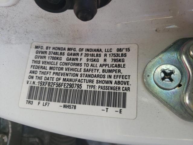 Photo 10 from auction – 2015 HONDA CIVIC LX with VIN 19XFB2F56FE290795