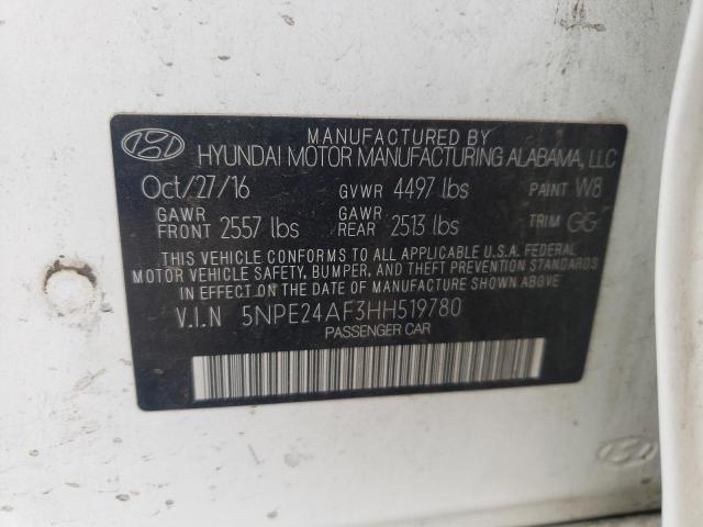 Photo 10 from auction – 2017 HYUNDAI SONATA SE with VIN 5NPE24AF3HH519780