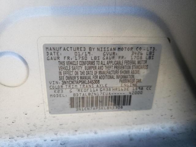 Photo 10 from auction – 2019 NISSAN VERSA S with VIN 3N1CN7AP5KL845308