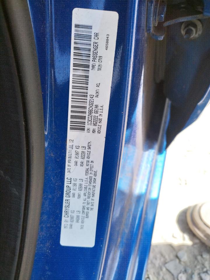 Photo 11 from auction – 2012 DODGE AVENGER SE with VIN 1C3CDZAB6CN322143
