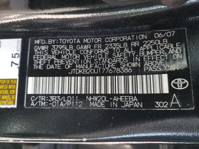 Photo 10 from auction – 2007 TOYOTA PRIUS with VIN JTDKB20U177678386