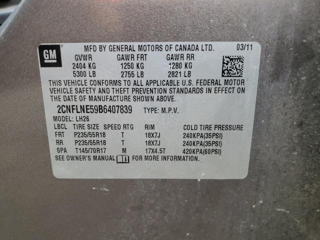 Photo 10 from auction – 2011 CHEVROLET EQUINOX LT with VIN 2CNFLNE59B6407839