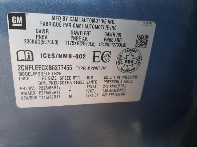Foto 10 de la subasta – 2011 CHEVROLET EQUINOX LT con VIN 2CNFLEECXB6277455