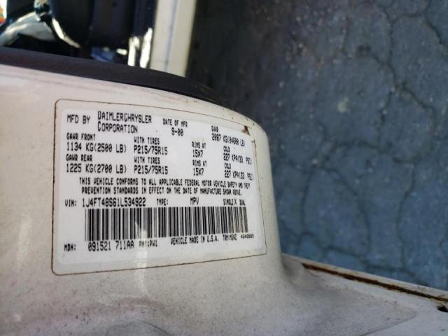 Photo 10 from auction – 2001 JEEP CHEROKEE S with VIN 1J4FT48S61L534922