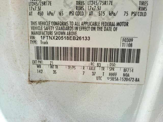 Photo 10 from auction – 2008 FORD F250 SUPER with VIN 1FTNX20518EB26133