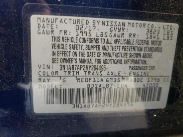 Photo 10 from auction – 2017 NISSAN SENTRA S with VIN 3N1AB7AP2HY284495