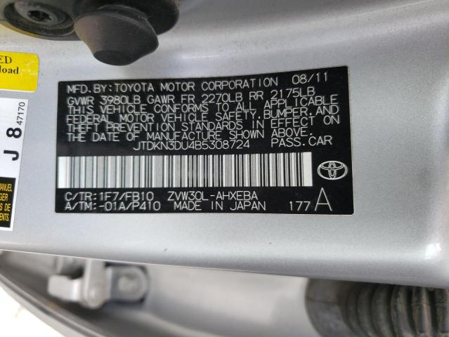 Photo 10 from auction – 2011 TOYOTA PRIUS with VIN JTDKN3DU4B5308724