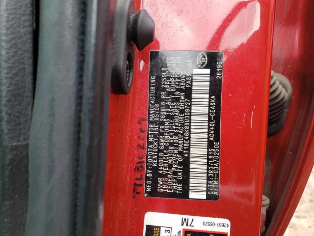 Photo 10 from auction – 2009 TOYOTA CAMRY BASE with VIN 4T1BE46K89U309727
