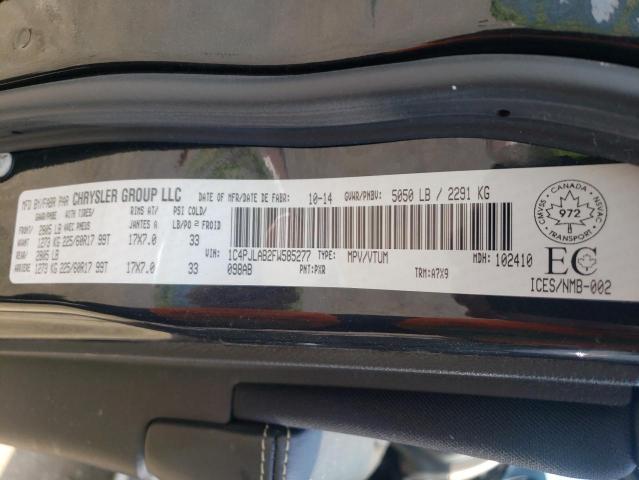 Photo 10 from auction – 2015 JEEP CHEROKEE S with VIN 1C4PJLAB2FW585277