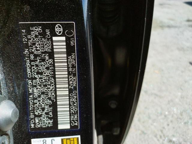 Photo 10 from auction – 2015 TOYOTA PRIUS with VIN JTDKN3DU6F1915138