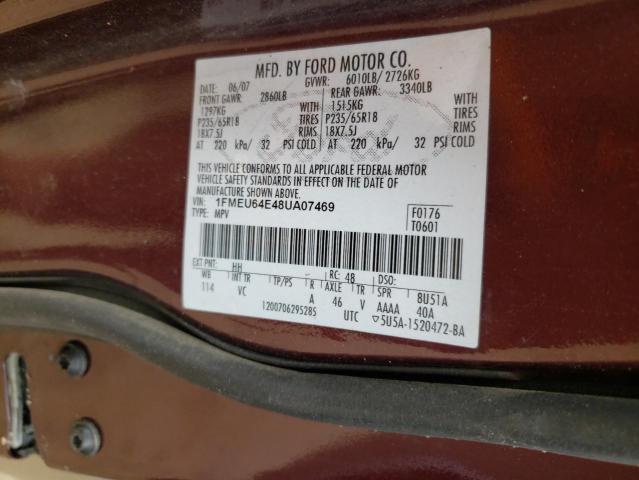 Photo 10 from auction – 2008 FORD EXPLORER E with VIN 1FMEU64E48UA07469