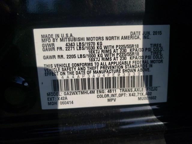 Photo 10 from auction – 2015 MITSUBISHI OUTLANDER with VIN 4A4AP3AU4FE039391