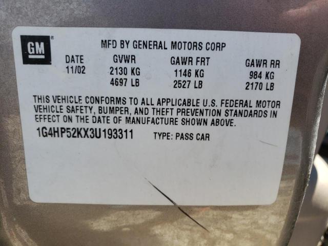 Photo 10 from auction – 2003 BUICK LESABRE CU with VIN 1G4HP52KX3U193311