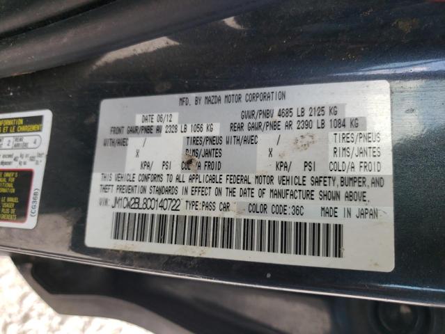 Photo 10 from auction – 2012 MAZDA 5 with VIN JM1CW2BL8C0140722