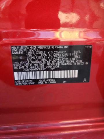 Photo 10 from auction – 2011 TOYOTA RAV4 with VIN 2T3BF4DVXBW101582