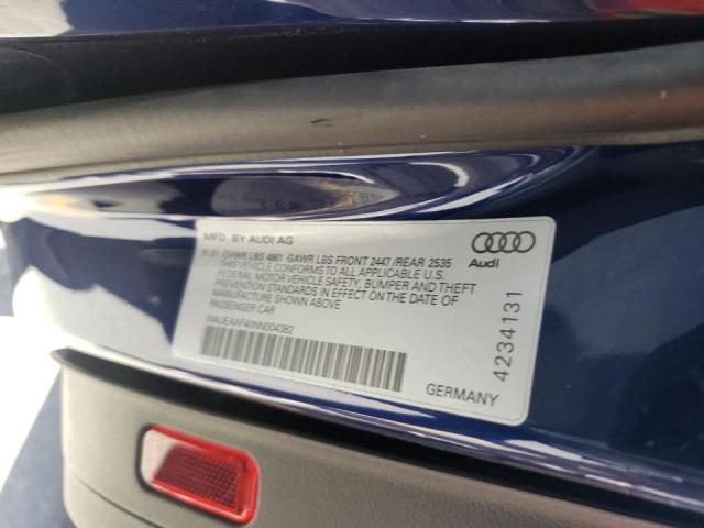 Photo 10 from auction – 2022 AUDI A4 PREMIUM with VIN WAUEAAF40NN004382
