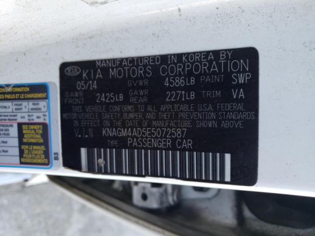 Photo 10 from auction – 2014 KIA OPTIMA HYB with VIN KNAGM4AD5E5072587